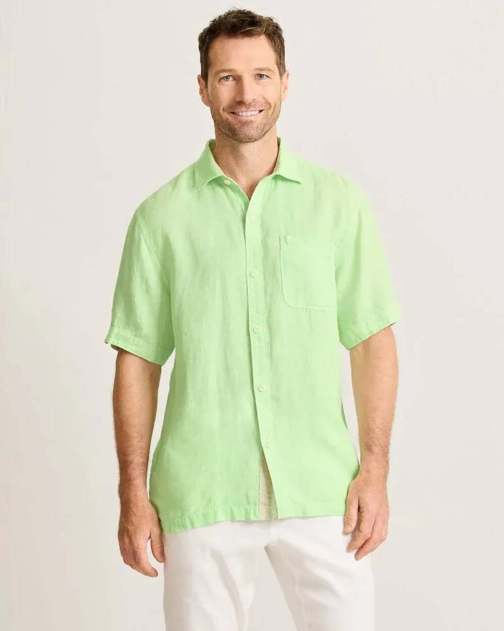 Tommy Bahama Sea Glass Short Sleeve Button-Up Linen Camp Shirt
